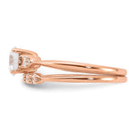 Sterling Silver Rose Gold-Plated Polished CZ Engagement Ring and Band Set - Product Photo