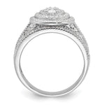 Sterling Silver Rhodium-plated CZ Ring and Band Set - Product Photo