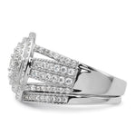 Sterling Silver Rhodium-plated CZ Ring and Band Set - Product Photo