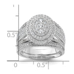 Sterling Silver Rhodium-plated CZ Ring and Band Set - Product Photo