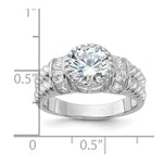 Sterling Silver Rhodium-plated CZ Rope Design Ring - Product Photo