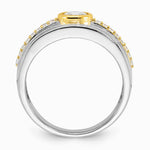 Sterling Silver Rhodium/Gold-tone CZ Ring - Product Photo