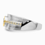 Sterling Silver Rhodium/Gold-tone CZ Ring - Product Photo