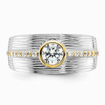 Sterling Silver Rhodium/Gold-tone CZ Ring - Product Photo