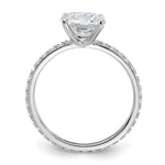 Sterling Silver Rhodium-plated 8mm CZ Solitaire Eternity Engagement Ring - Product Photo