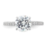 Sterling Silver Rhodium-plated 8mm CZ Solitaire Eternity Engagement Ring - Product Photo