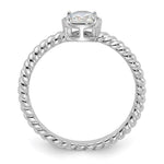 Sterling Silver Rhodium-plated CZ Twisted Ring - Product Photo