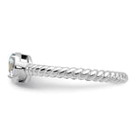 Sterling Silver Rhodium-plated CZ Twisted Ring - Product Photo