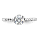 Sterling Silver Rhodium-plated CZ Twisted Ring - Product Photo