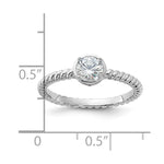 Sterling Silver Rhodium-plated CZ Twisted Ring - Product Photo