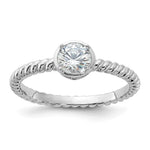 Sterling Silver Rhodium-plated CZ Twisted Ring - Product Photo