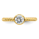 Sterling Silver Gold-tone CZ Twisted Ring - Product Photo