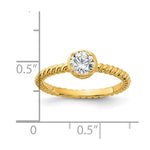 Sterling Silver Gold-tone CZ Twisted Ring - Product Photo