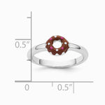 Sterling Silver Rhodium-plated Children's Enamel Donut Ring - Product Photo