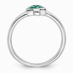 Sterling Silver Rhodium-plated Children's Enamel Christmas Tree Ring - Product Photo