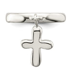 Sterling Silver Solid Cross Dangle Ring - Product Photo