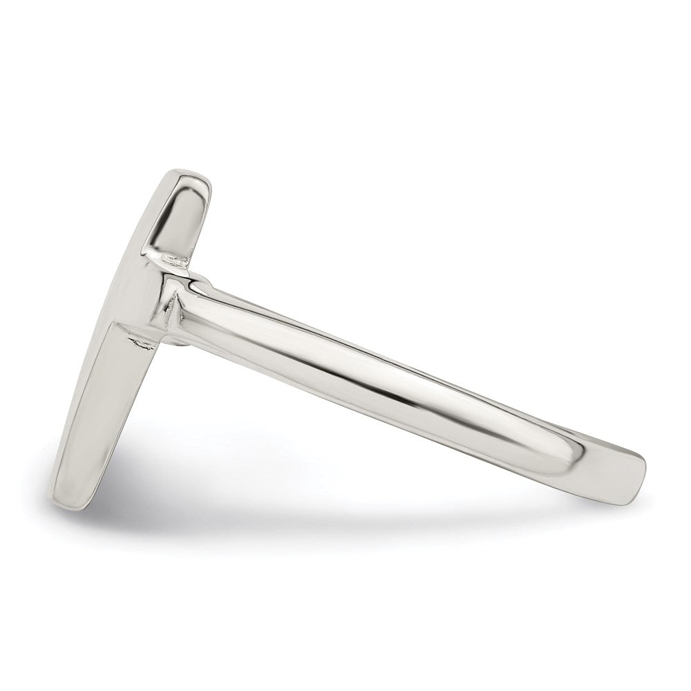 Sterling Silver Solid Cross Ring - Product Photo