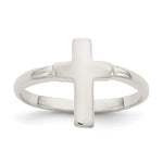 Sterling Silver Solid Cross Ring - Product Photo