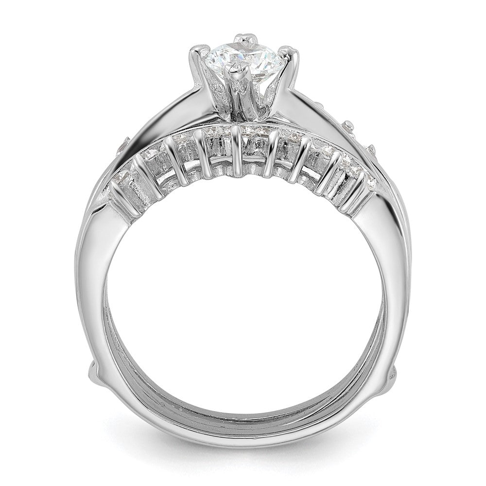 Sterling Silver Rhodium-plated CZ Ring Set - Product Photo