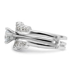Sterling Silver Rhodium-plated CZ Ring Set - Product Photo