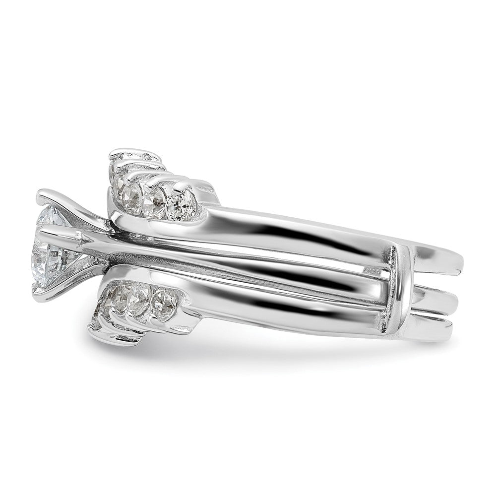 Sterling Silver Rhodium-plated CZ Ring Set - Product Photo