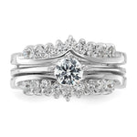 Sterling Silver Rhodium-plated CZ Ring Set - Product Photo