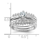 Sterling Silver Rhodium-plated CZ Ring Set - Product Photo