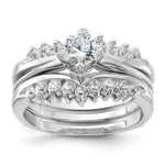 Sterling Silver Rhodium-plated CZ Ring Set - Product Photo
