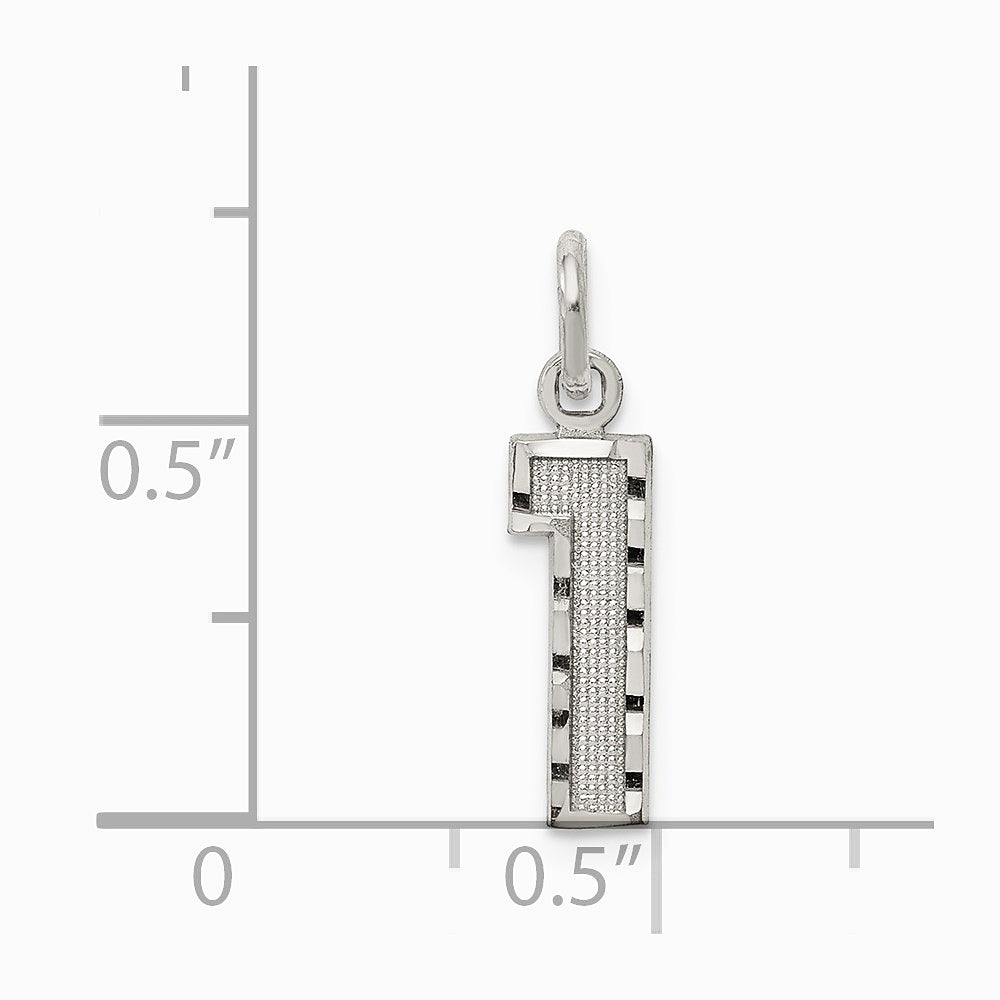 Sterling Silver Rhodium-plated Diamond-cut 