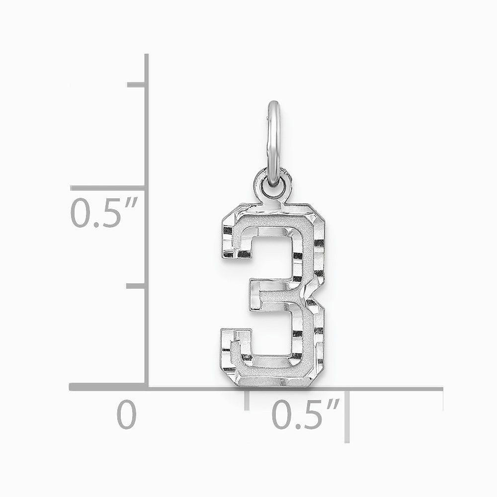 Sterling Silver Rhodium-plated Diamond-cut 