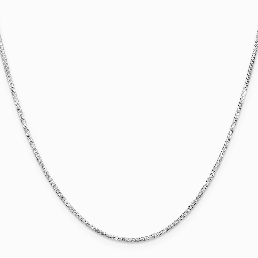 Sterling Silver Rhodium-plated 1.25mm Round Spiga Chain Necklace 14"-30" - Product Photo