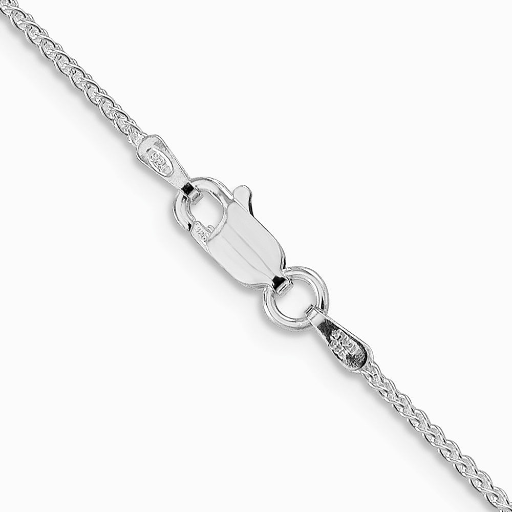 Sterling Silver Rhodium-plated 1.25mm Round Spiga Chain Necklace 14"-30" - Product Photo