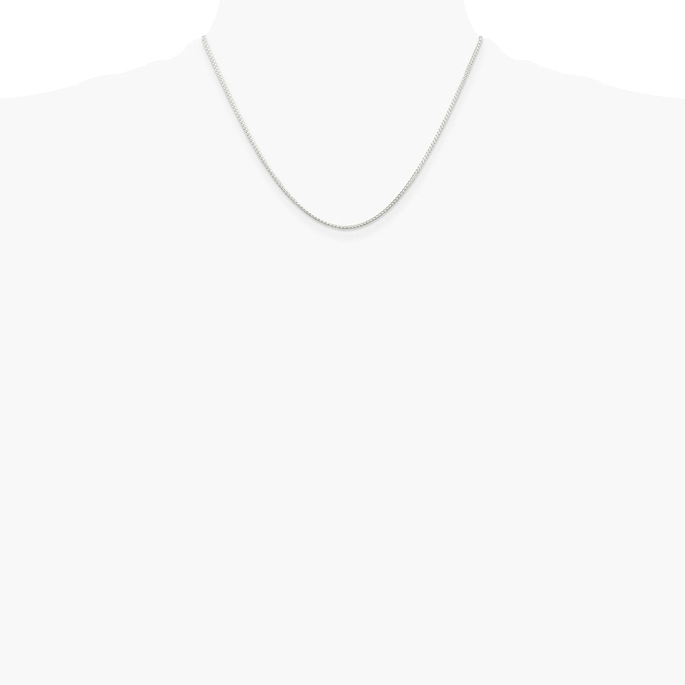 Sterling Silver Rhodium-plated 1.25mm Round Spiga Chain Necklace 14"-30" - Product Photo