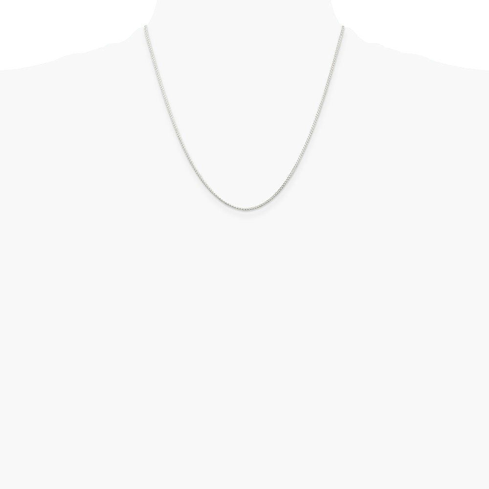 Sterling Silver Rhodium-plated 1.25mm Round Spiga Chain Necklace 14"-30" - Product Photo