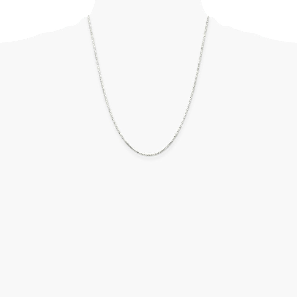 Sterling Silver Rhodium-plated 1.25mm Round Spiga Chain Necklace 14"-30" - Product Photo