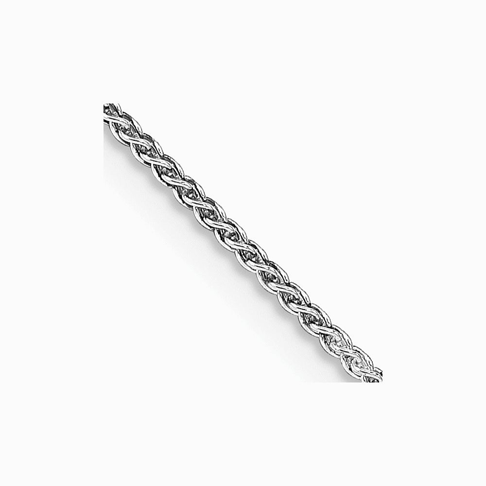 Sterling Silver Rhodium-plated 1.25mm Round Spiga Chain Necklace 14"-30"