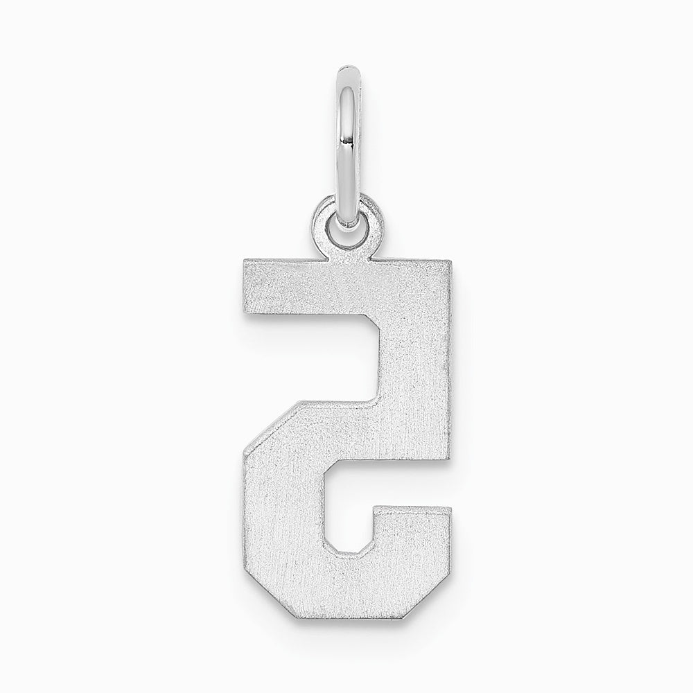 Sterling Silver/Rhodium-plated Polished Number 5 Charm - Product Photo
