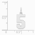 Sterling Silver/Rhodium-plated Polished Number 5 Charm - Product Photo