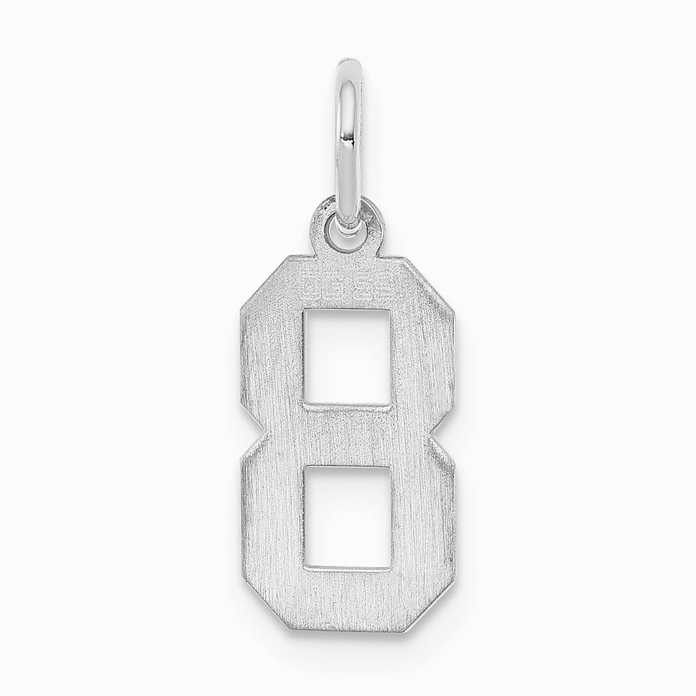 Sterling Silver/Rhodium-plated Polished Number 8 Charm - Product Photo