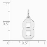 Sterling Silver/Rhodium-plated Polished Number 8 Charm - Product Photo