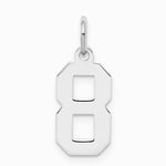Sterling Silver/Rhodium-plated Polished Number 8 Charm - Product Photo