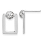 Sterling Silver RH-plated Micro Pave CZ Rectangle Earrings and Pendant Set - Product Photo