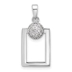 Sterling Silver RH-plated Micro Pave CZ Rectangle Earrings and Pendant Set - Product Photo