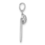 Sterling Silver RH-plated Micro Pave CZ Rectangle Earrings and Pendant Set - Product Photo