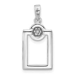 Sterling Silver RH-plated Micro Pave CZ Rectangle Earrings and Pendant Set - Product Photo
