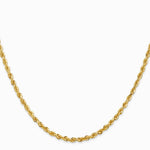 14K Yellow Gold 2.75 mm Diamond-Cut Quadruple Rope Chain Necklace 16"-30" - Product Photo