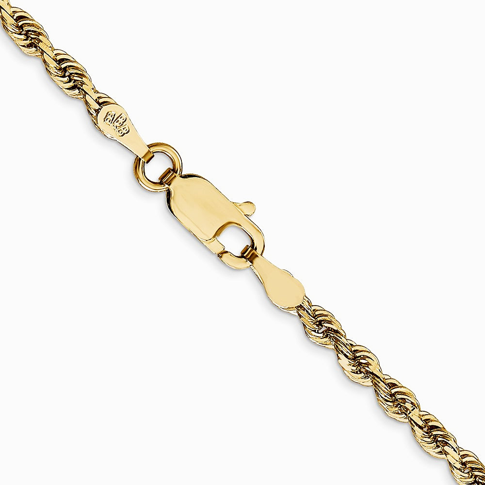 14K Yellow Gold 2.75 mm Diamond-Cut Quadruple Rope Chain Necklace 16"-30" - Product Photo