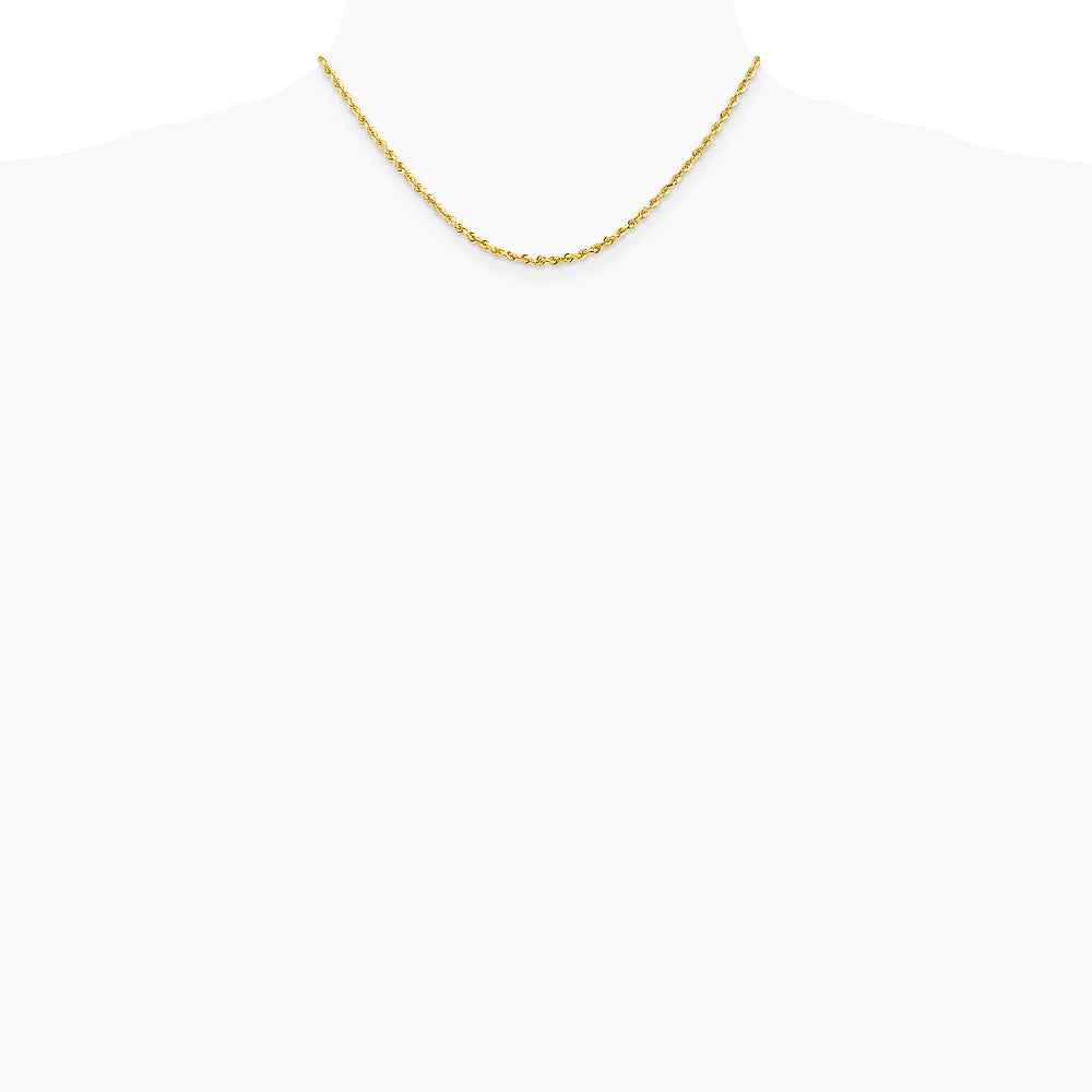 14K Yellow Gold 2.75 mm Diamond-Cut Quadruple Rope Chain Necklace 16"-30" - Product Photo