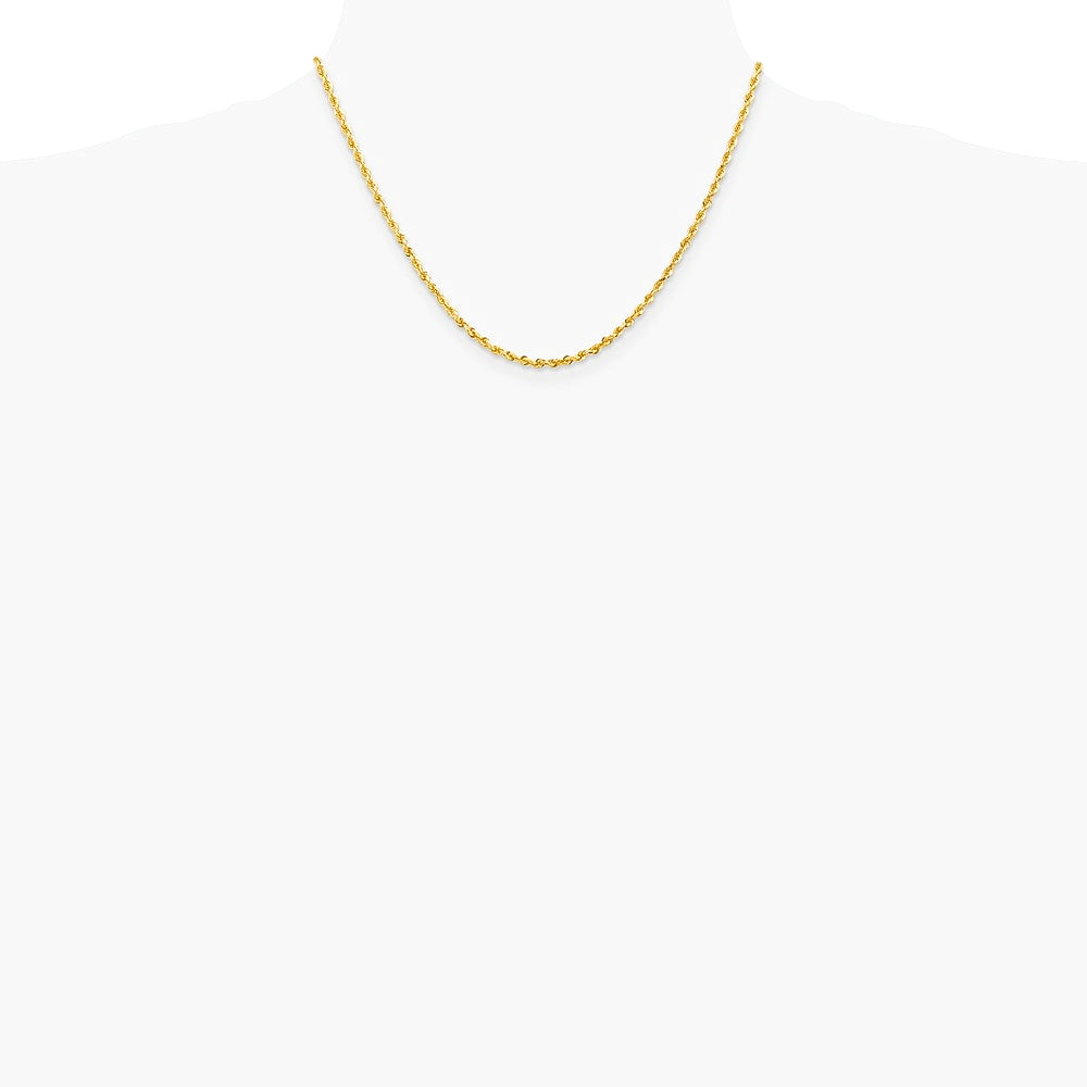 14K Yellow Gold 2.75 mm Diamond-Cut Quadruple Rope Chain Necklace 16"-30" - Product Photo