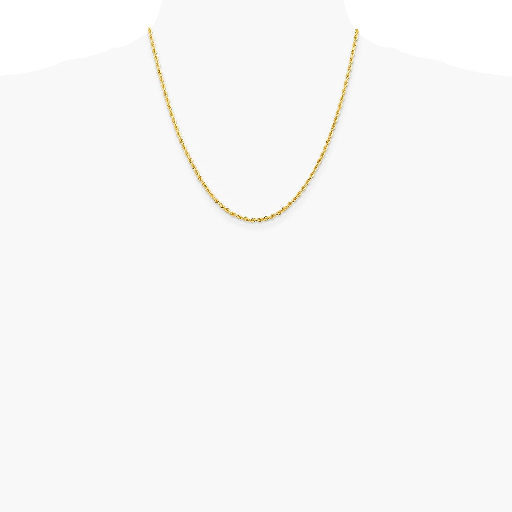 14K Yellow Gold 2.75 mm Diamond-Cut Quadruple Rope Chain Necklace 16"-30" - Product Photo